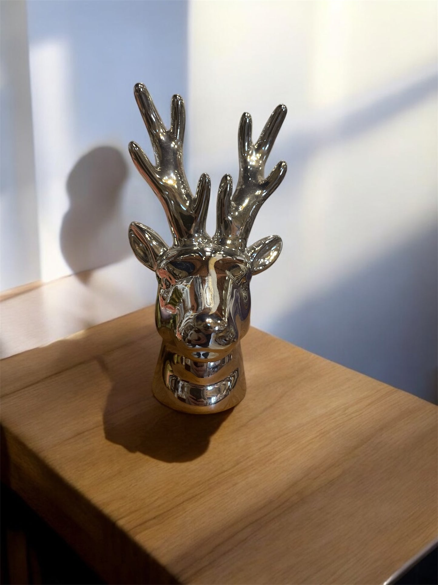 Porcelain reindeer silver (ring holder) 11.5 x 6.5 cm